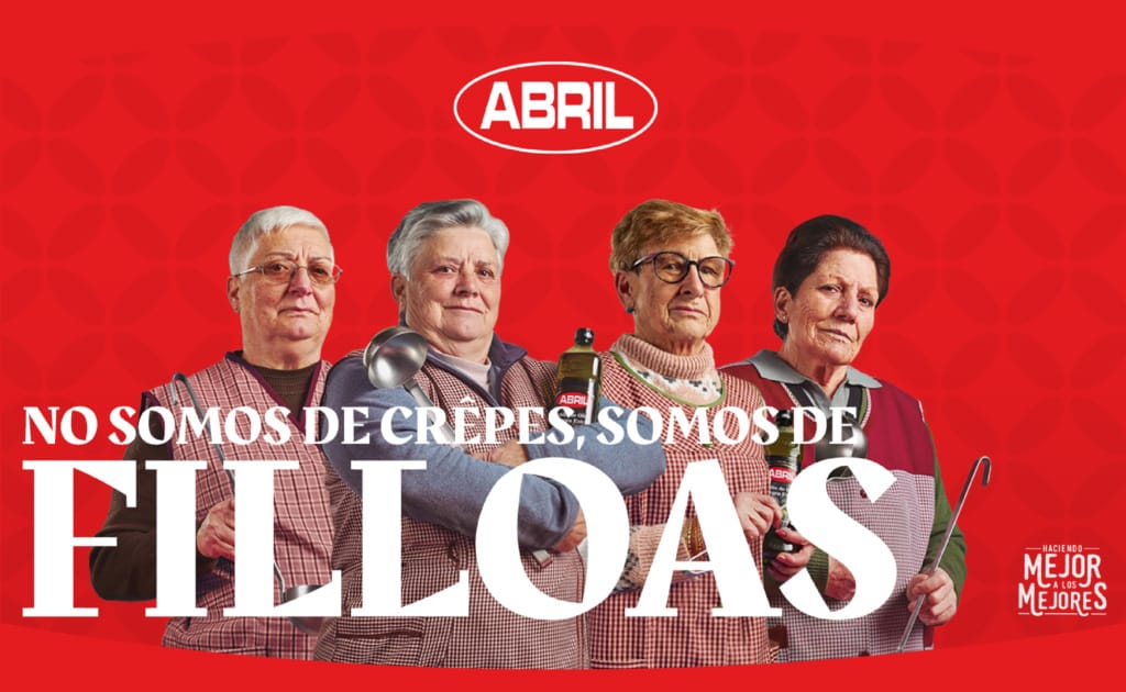 Imagen de la campaña de publicidad de Aceites Abril "No somos de crepes, somos de filloas", para ilustrar el artículo sobre las diferencias entre filloas y crepes